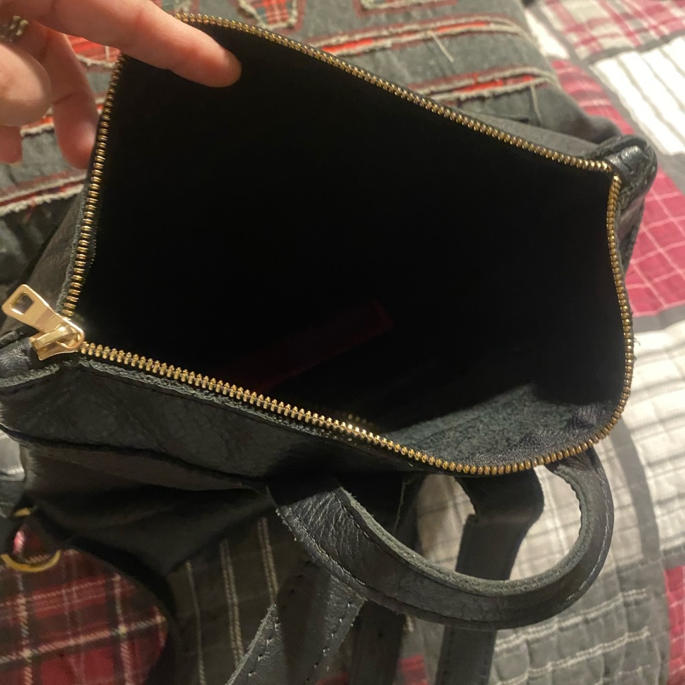 Black Portland Leather backpack purse
